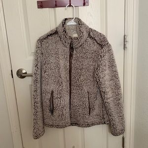 Fuzzy zip up jacket